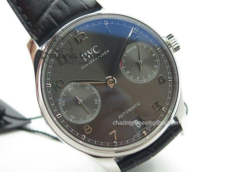 MIROTIME 0203 Portuguese Real PR IW500106 ZF 1:1 Best Edition Grey Dial On Black Leather Strap A52010 V Versatile 7306